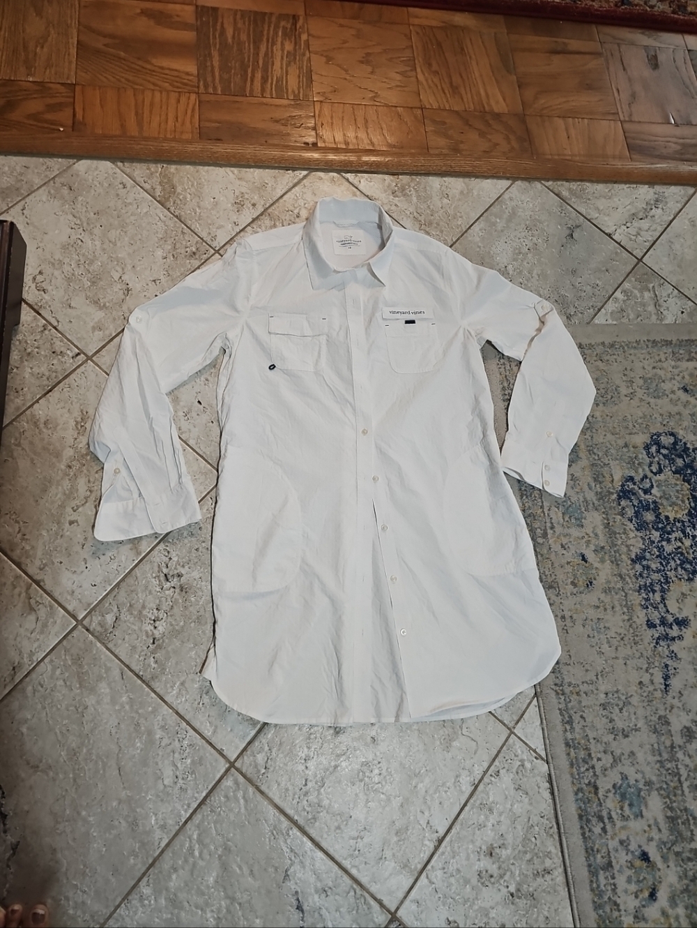 Vineyard Vines Performance Harbor Shirt Dress Coverup Size 10 - Picture 4 of 9